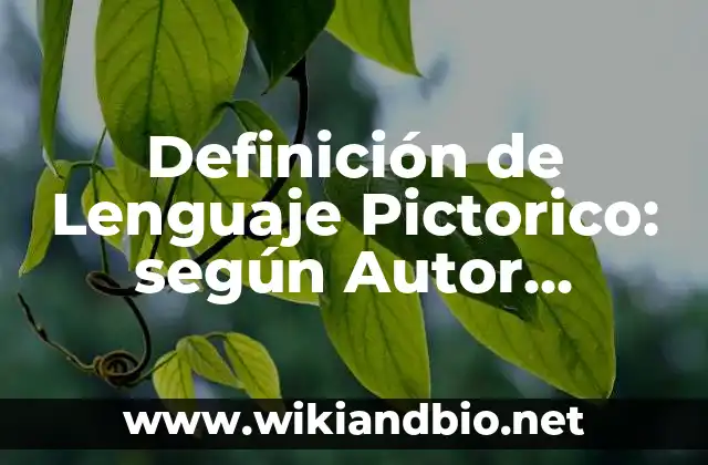 Definición de Lenguaje Pictorico: según Autor, Ejemplos, qué es, Concepto y Significado
