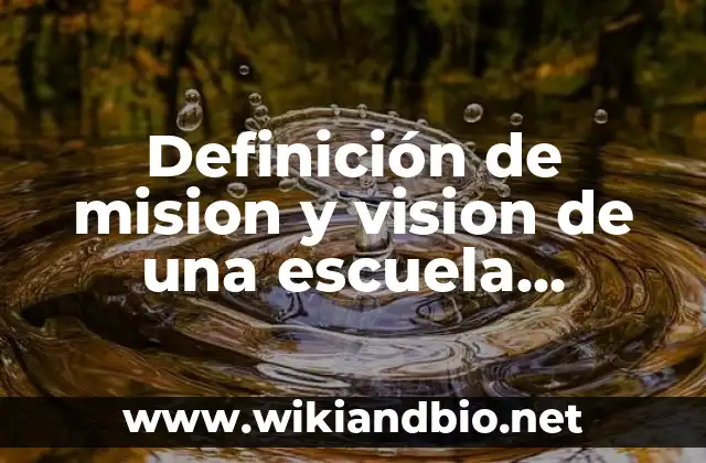Definición de mision y vision de una escuela preescolar: según Autor, Ejemplos, qué es, Concepto y Significado