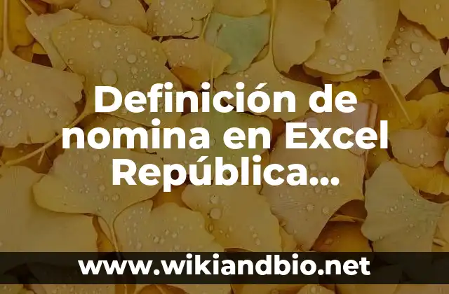 Definición de nomina en Excel República Dominicana: según Autor, Ejemplos, qué es, Concepto y Significado