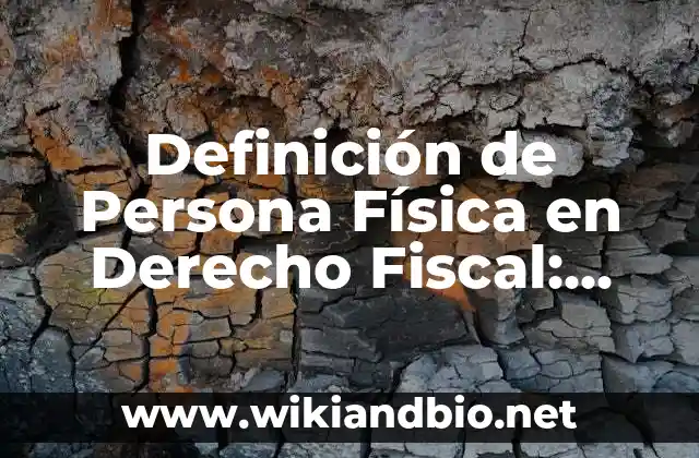 Definición de Persona Física en Derecho Fiscal: Ejemplos, Autores y Concepto