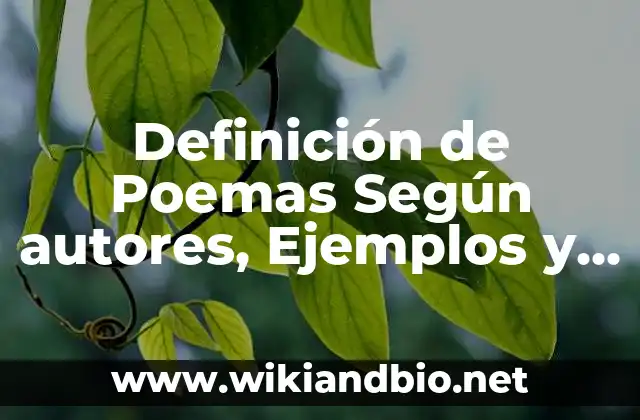 Definición de Poemas Según autores, Ejemplos y Concepto 2 Definición técnica de poema