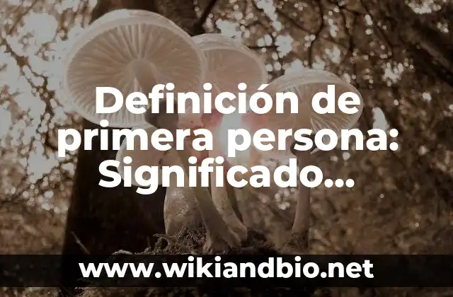 Definición de primera persona: Significado, Ejemplos y Autores