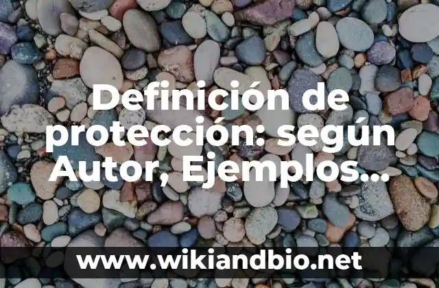 Definición de protección: según Autor, Ejemplos, qué es, Concepto y Significado
