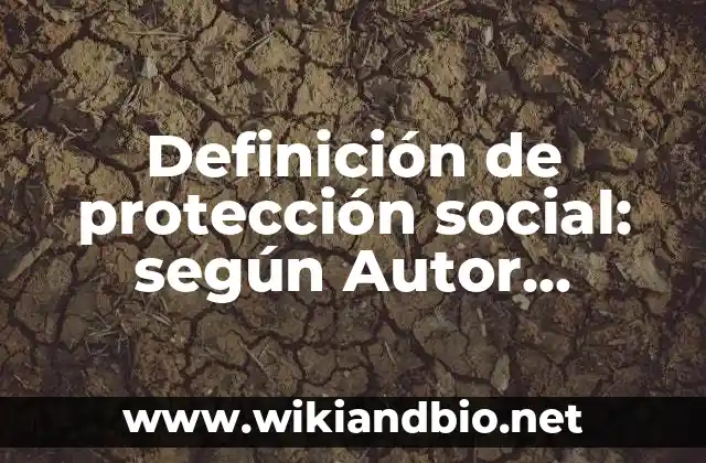 Definición de protección social: según Autor, Ejemplos, qué es, Concepto y Significado