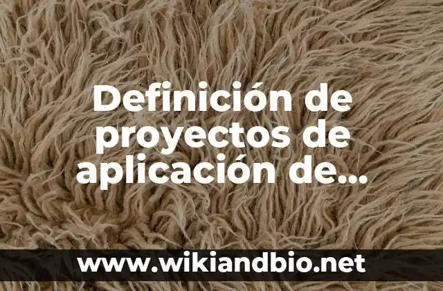 Definición de proyectos de aplicación de utilidades: según Autor, Ejemplos, qué es, Concepto y Significado