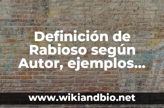 Definición de Rabioso según Autor, ejemplos, qué es, Concepto y Significado