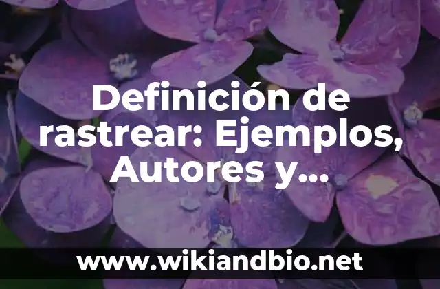 Definición de rastrear: Ejemplos, Autores y Concepto