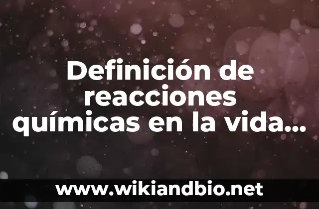 Definición de reacciones químicas en la vida cotidiana: según Autor, Ejemplos, qué es, Concepto y Significado
