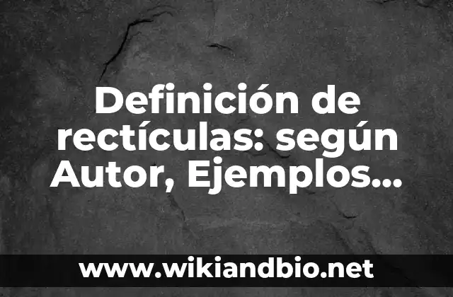 Definición de rectículas: según Autor, Ejemplos, qué es, Concepto y Significado