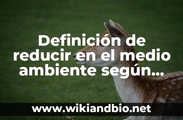 Definición de reducir en el medio ambiente según Autor, ejemplos, qué es, Concepto y Significado