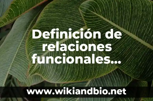 Definición de relaciones funcionales matemáticas: según Autor, Ejemplos, qué es, Concepto y Significado 2 Ejemplos de relaciones funcionales matemáticas