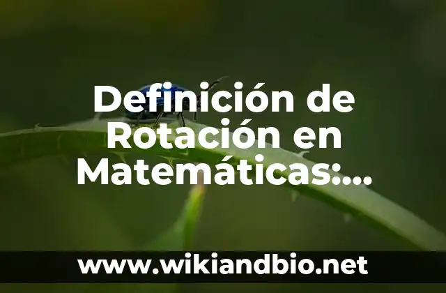 Definición de Rotación en Matemáticas: según Autor, Ejemplos, qué es, Concepto y Significado