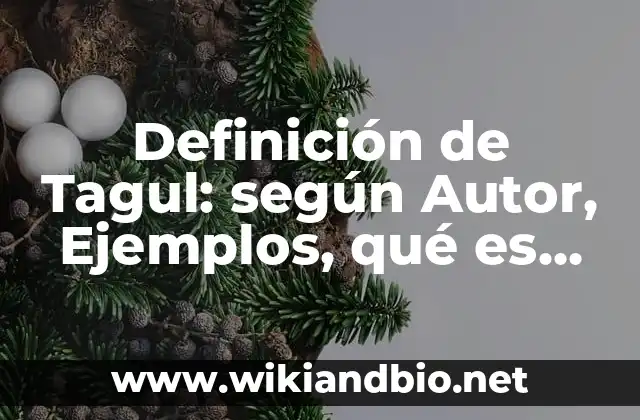 Definición de Tagul: según Autor, Ejemplos, qué es, Concepto y Significado