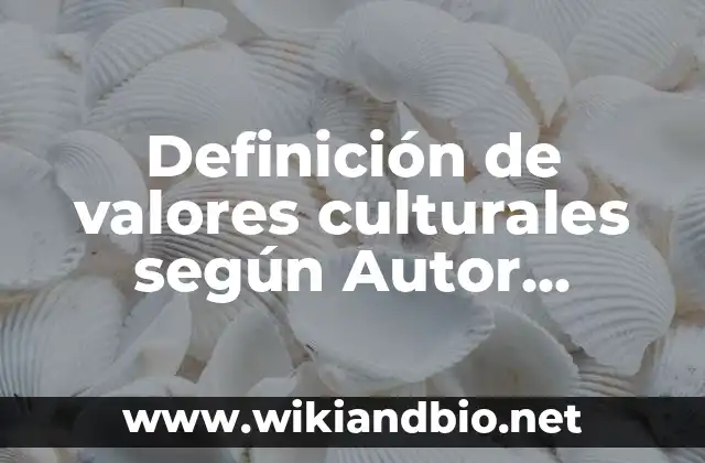 Definición técnica de valores culturales