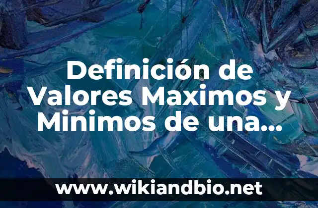 Definición técnica de Valores Máximos y Minimos de una Función