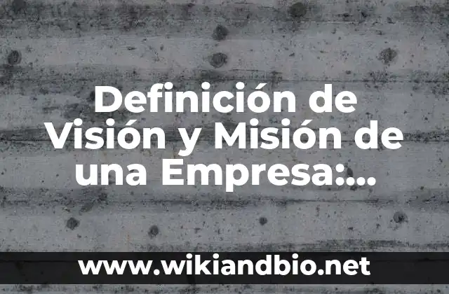 Definición de Visión y Misión de una Empresa: según Autor, Ejemplos, qué es, Concepto y Significado
