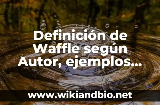 Definición de Waffle según Autor, ejemplos, qué es, Concepto y Significado