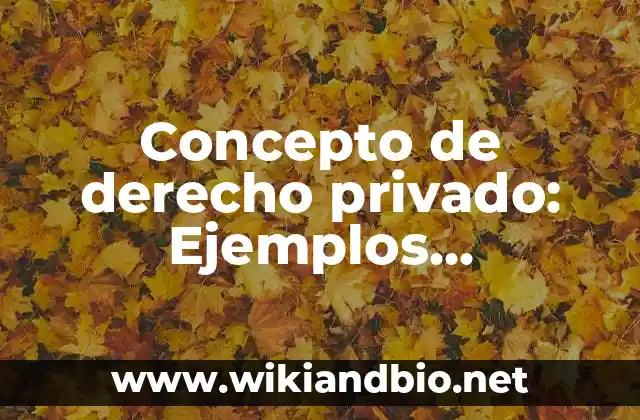 Concepto de derecho privado: Ejemplos, significado y definición