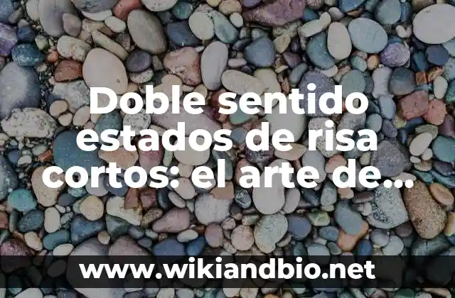 ¿Qué son los dobles sentidos estados de risa cortos?