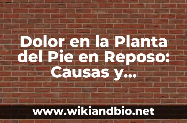 Causas del Dolor en la Planta del Pie en Reposo