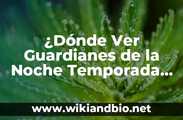 ¿Dónde Ver Guardianes de la Noche Temporada 2?