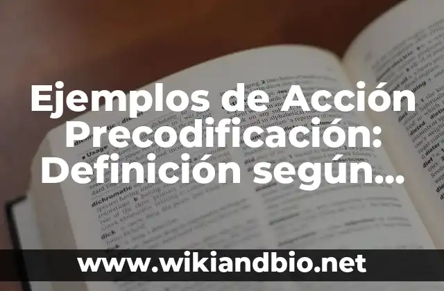 Ejemplos de Acción Precodificación: Definición según Autor, ¿qué es?