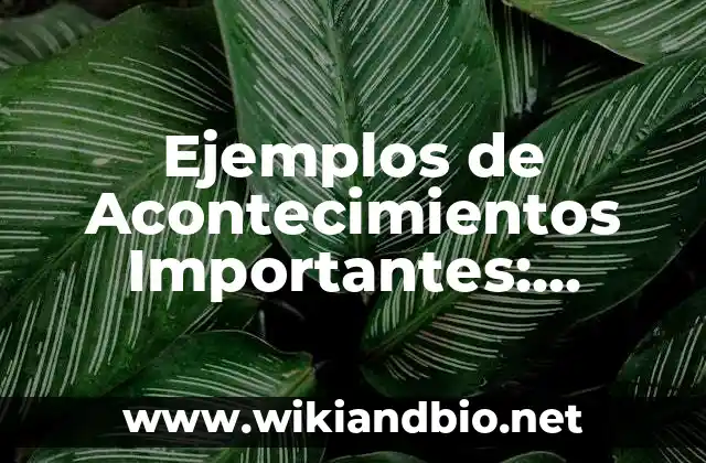 Ejemplos de Acontecimientos Importantes: Definición según Autor, ¿qué es?
