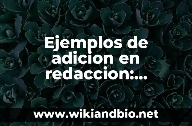 Ejemplos de adicion en redaccion: Definición según Autor, qué es, Concepto