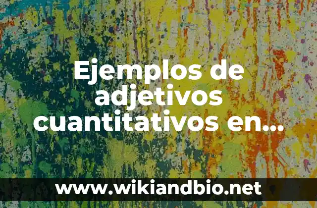 Ejemplos de adjetivos cuantitativos en inglés: Definición según Autor, qué