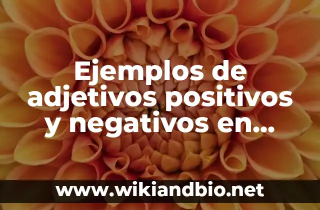Ejemplos de adjetivos positivos y negativos en inglés: Definición según