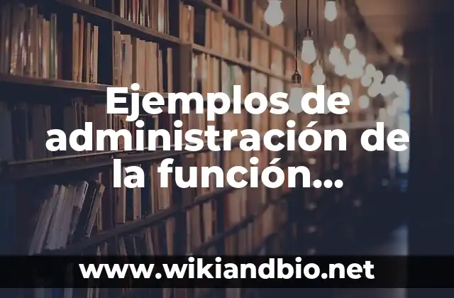 Ejemplos de administración de la función informática: Definición según
