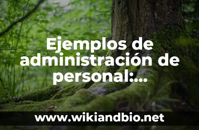 Ejemplos de administración de personal