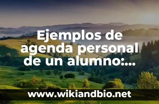 Ejemplos de agenda personal de un alumno: Definición según Autor, ¿qué es?