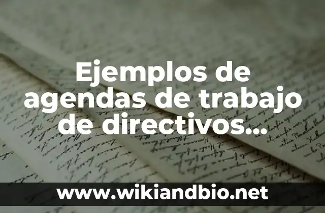 Ejemplos de agendas de trabajo de directivos preescolar