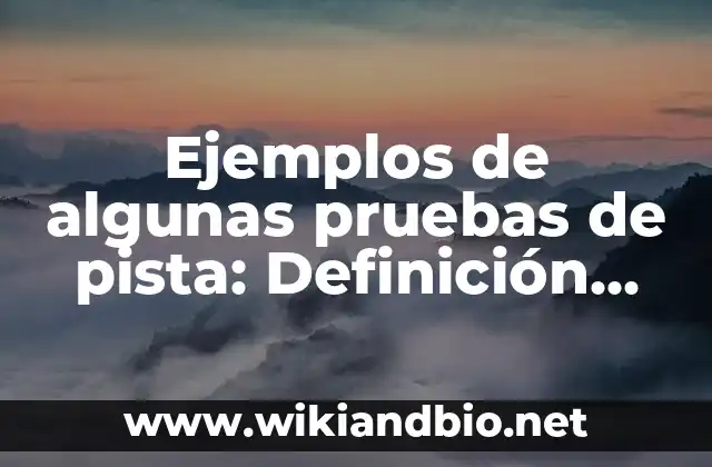 Ejemplos de algunas pruebas de pista