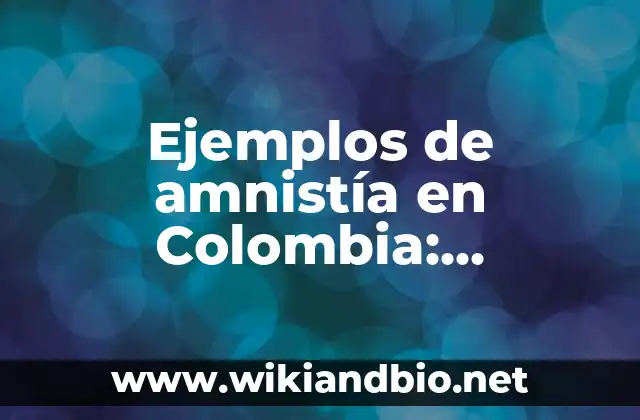 Ejemplos de amnistía en Colombia