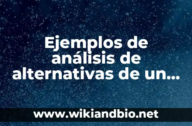 Ejemplos de análisis de alternativas de un protocolo de inversión