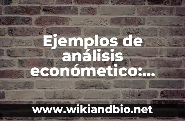 Ejemplos de análisis económetico: Definición según Autor, qué es, Concepto
