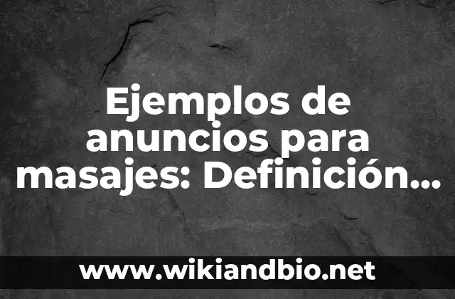 Ejemplos de anuncios para masajes