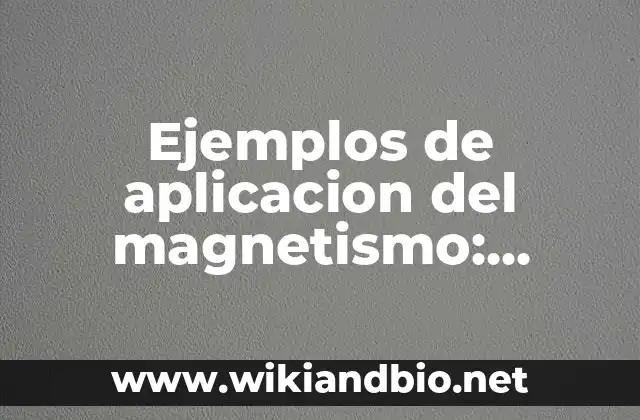 Ejemplos de aplicación del magnetismo