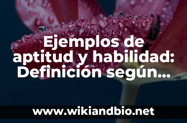 Ejemplos de aptitud y habilidad
