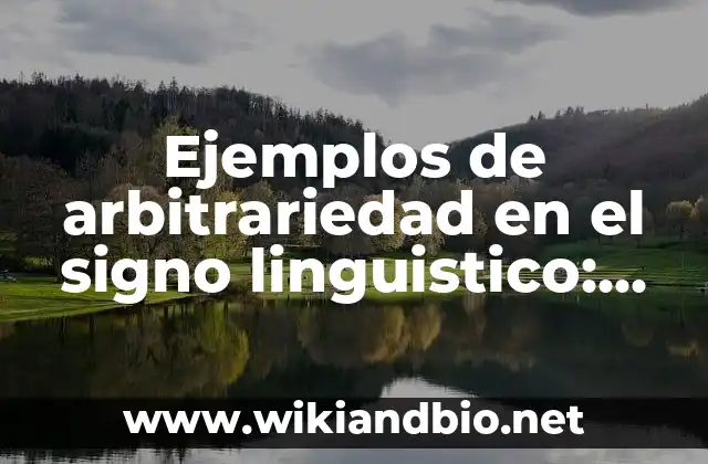 Ejemplos de arbitrariedad en el signo linguistico: Definición según Autor