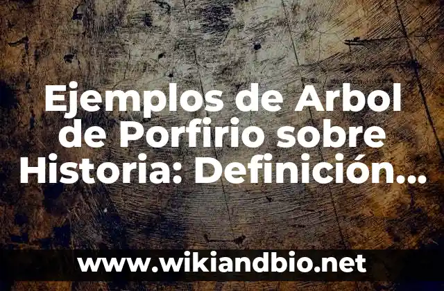 Ejemplos de Arbol de Porfirio sobre Historia: Definición según Autor, qué