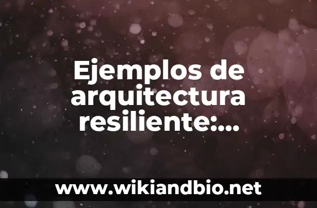 Ejemplos de arquitectura resiliente: Definición según Autor, ¿qué es?