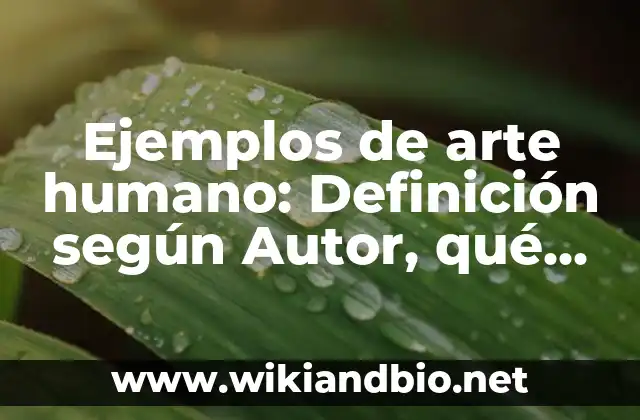 Ejemplos de arte humano: Definición según Autor, qué es, Concepto