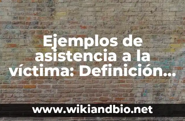 Ejemplos de asistencia a la víctima: Definición según Autor, ¿qué es?