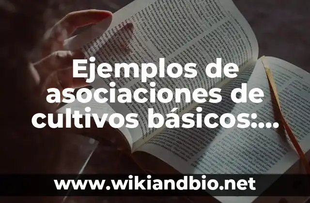 Ejemplos de asociaciones de cultivos básicos: Definición según Autor, qué