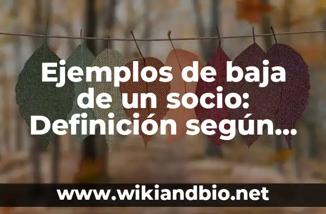Ejemplos de baja de un socio