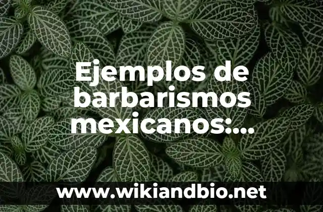 Ejemplos de barbarismos mexicanos