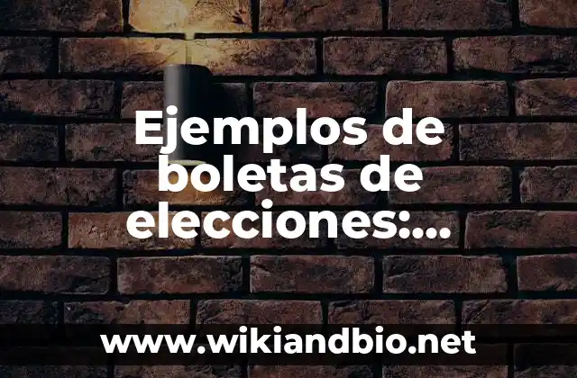 Ejemplos de boletas de elecciones: Definición según Autor, qué es, Concepto y Significado